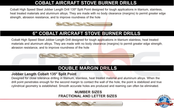 Pan American/麻花钻头/cobalt aircraft drills