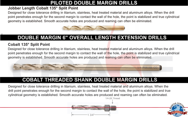 Pan American/麻花钻头/cobalt aircraft drills